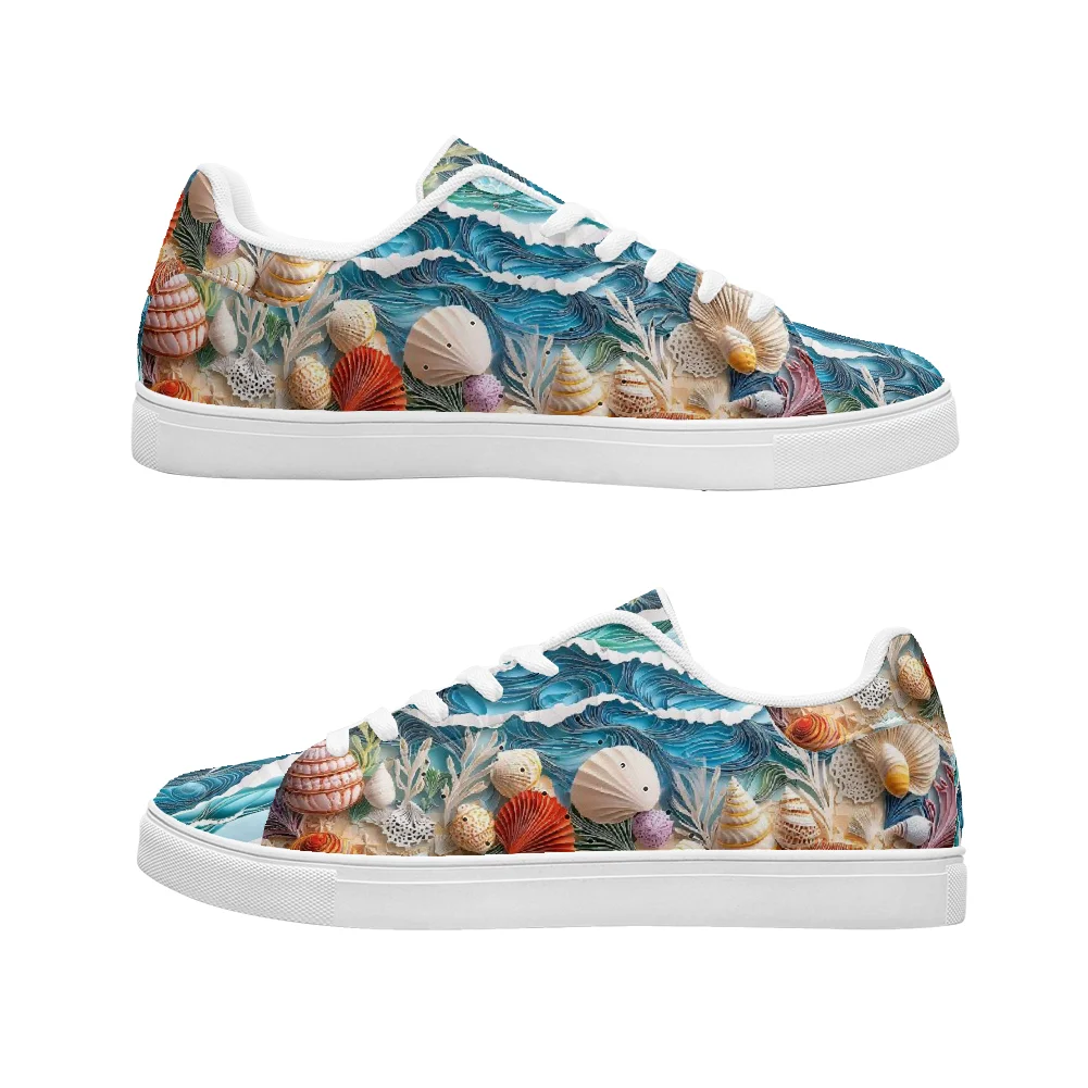 

Beach seashell pattern youth casual sports shoes fashion shoes white sports shoes campus sports shoes women's