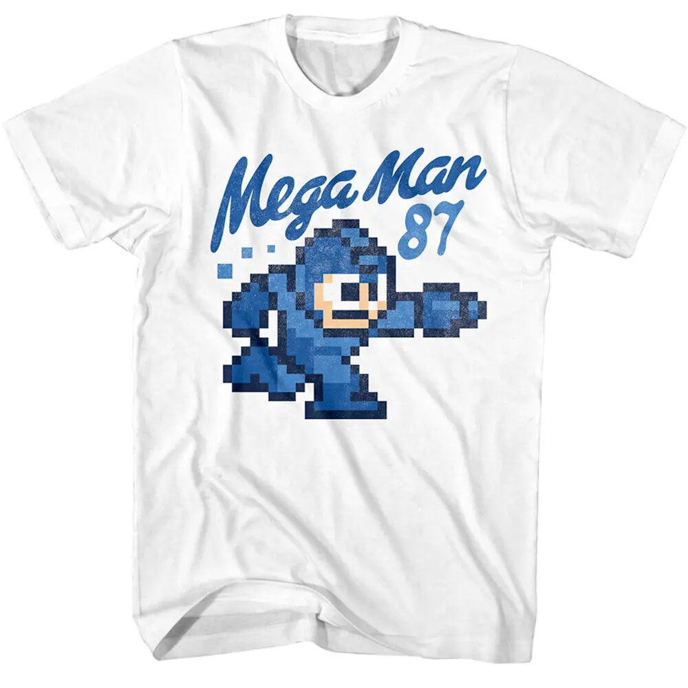 Megaman 8Bit Pixel 87 Мужская футболка Rokkuman винтажный геймер