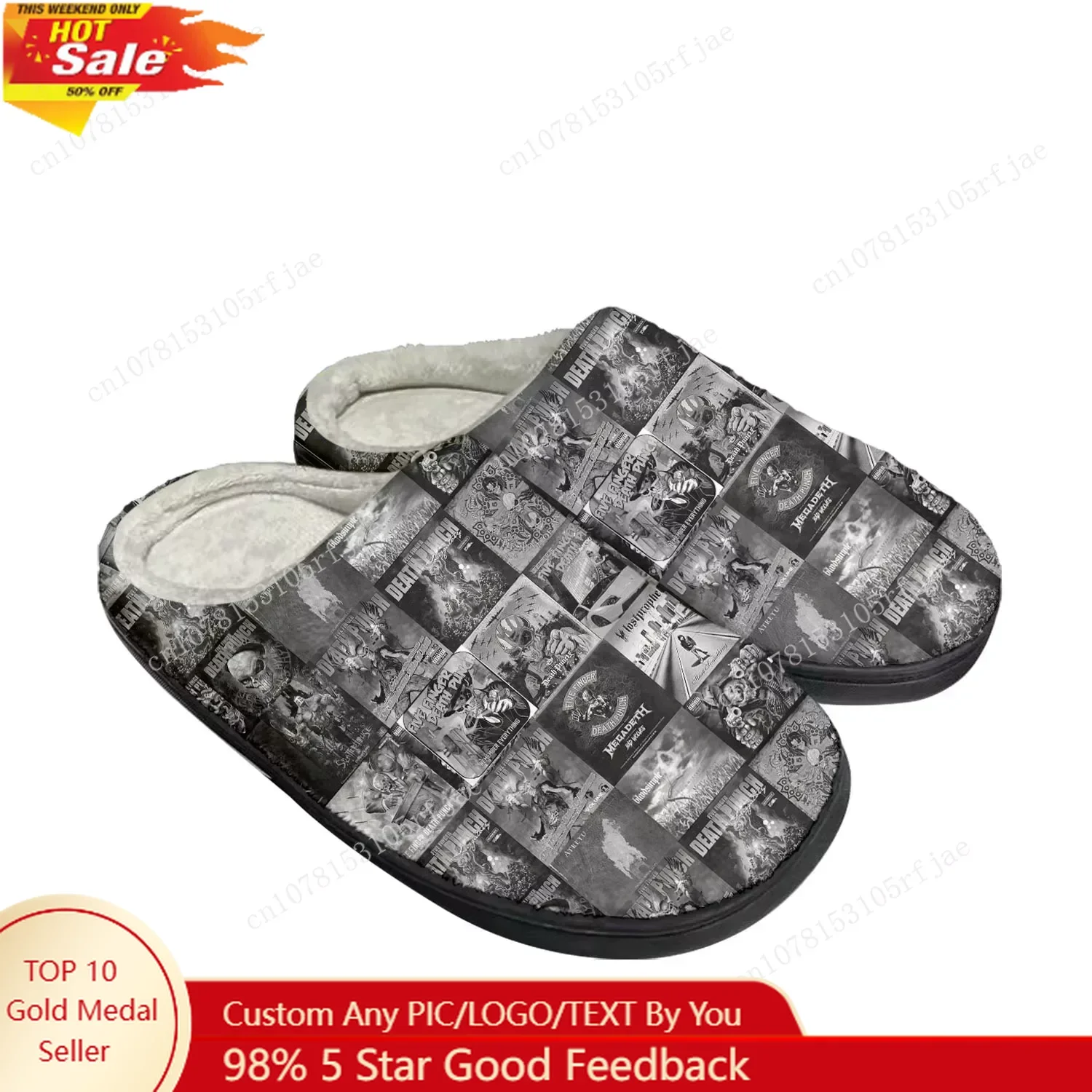 

Five Finger Death Punch Home Cotton Custom Slippers Mens Womens Sandals Plush Bedroom Casual Keep Warm Shoes Thermal Slipper