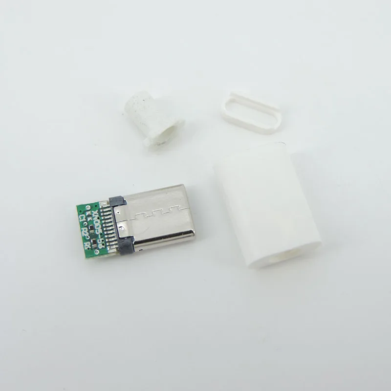 TYPE C USB 3.1 24 Pin Male Plug Welding power Connector Adapter diy Repair Type-C Charging Data Cable Accessories white black L1