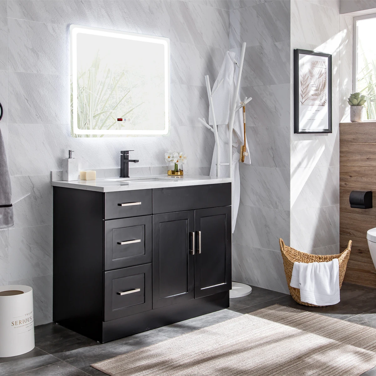 

Hpl Шкафы для ванной комнаты с подсветкой для дома, раковина и зеркала, набор шкафов для ванной комнаты, зеркало для раковины, туалетный столик для ванной комнаты