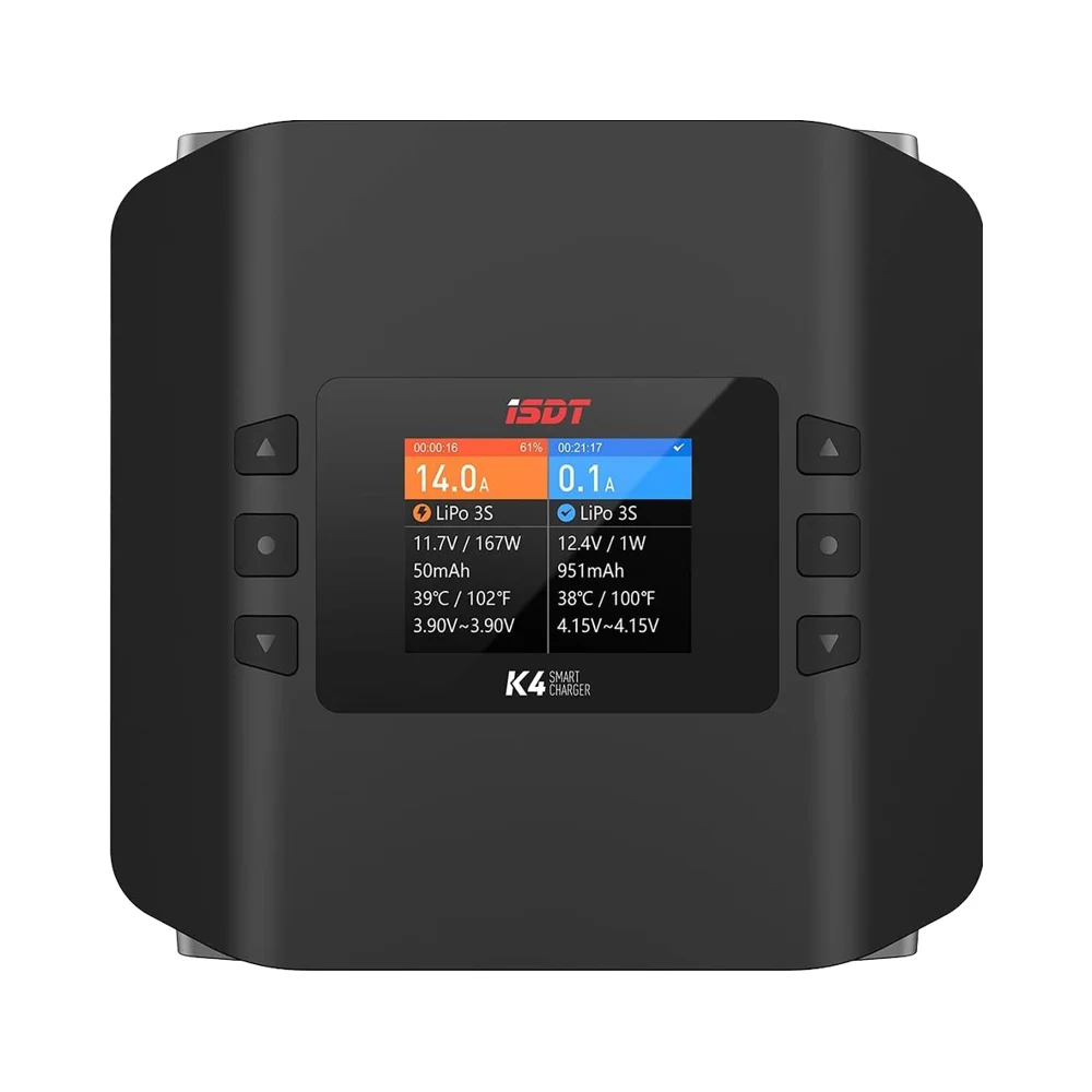 

Зарядное устройство ISDT K4 1-8S Smart для LiPo, LiHv, Pb, NiMH-аккумуляторов с функцией разрядки и ключевыми характеристиками