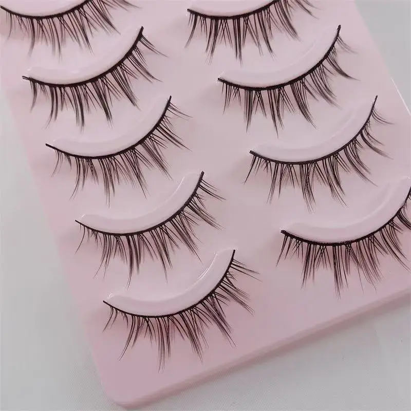 Miaojie novo mangá cílios 5 pares cílios naturais 19 estilos de cílios postiços falso cils anime cílios macios diariamente namoro cílios fazer