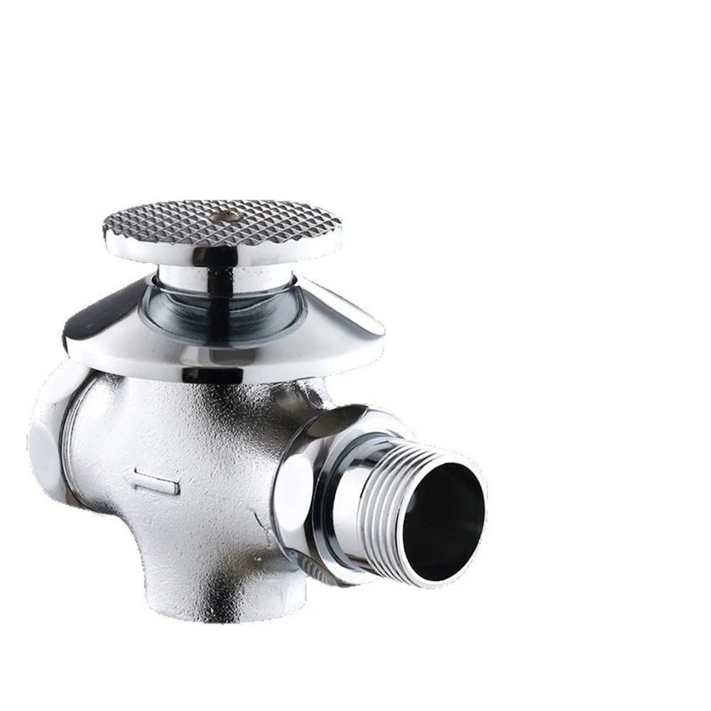 Concealed Brass Foot Pedal Valve for Squat Toilet Copper Core Flush System Compatible with 6 point and 1 inch Pipes