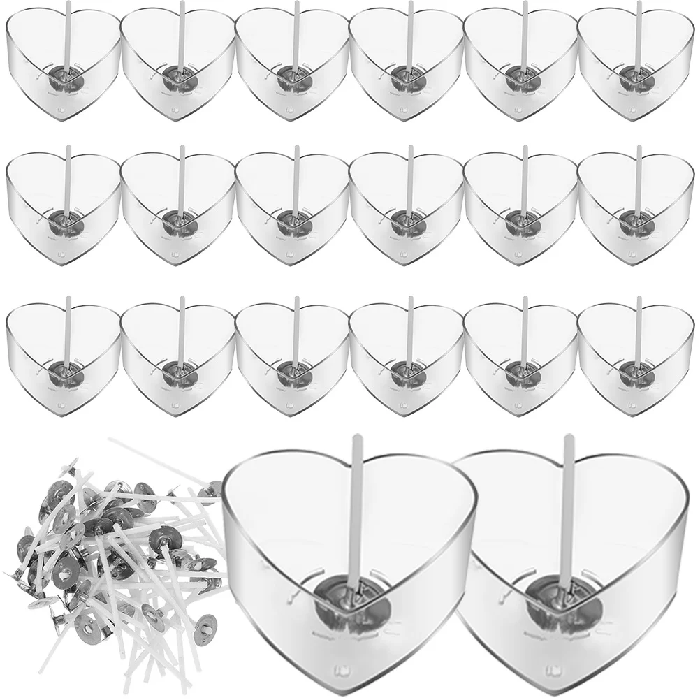 1 مجموعة DIY على شكل قلب صندوق حاوية بلاستيكية صنع قالب تذويب الشمع لديكور المنزل قالب تذوب الشمع لتقوم بها بنفسك أداة