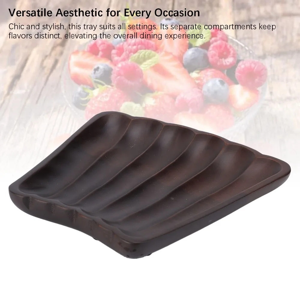 Solid Wood Serving Tray Irregular Outline Wood Texture Storage Tray Thick Board Smooth Surface Food Platter Snack Display