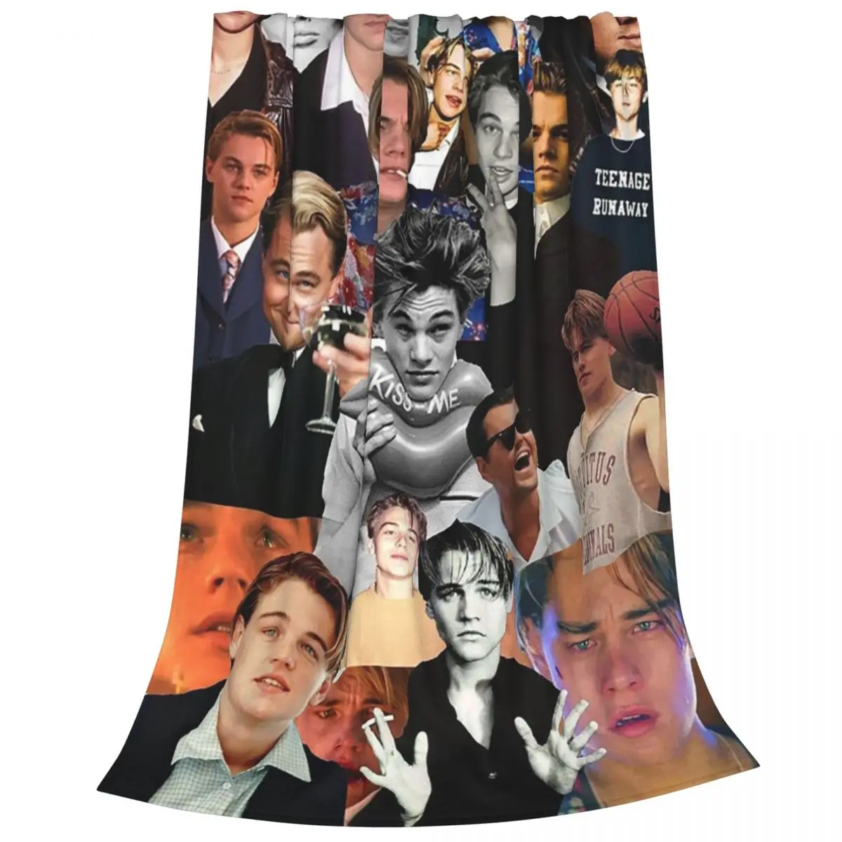 Leonardo Dicaprio Collage Blankets Fleece Multi-function Sofa Throw Blankets For Couch Bedding Travel Throws Bedspread Quilt