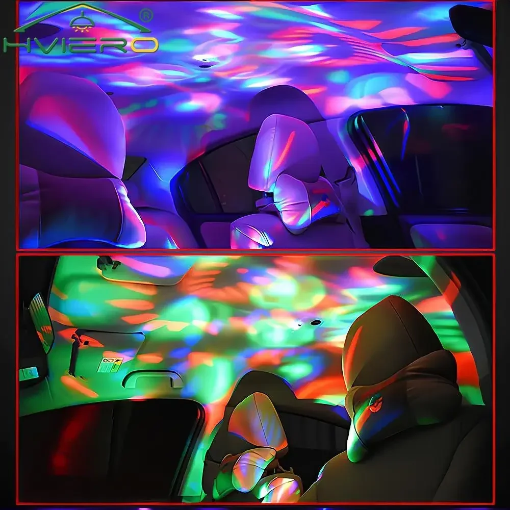 Mini USB Disco Lights RGB Magic DJ Stage Effect Car Interior Decorative Ambient Crystal Sound Party Powerbank Home Night Room