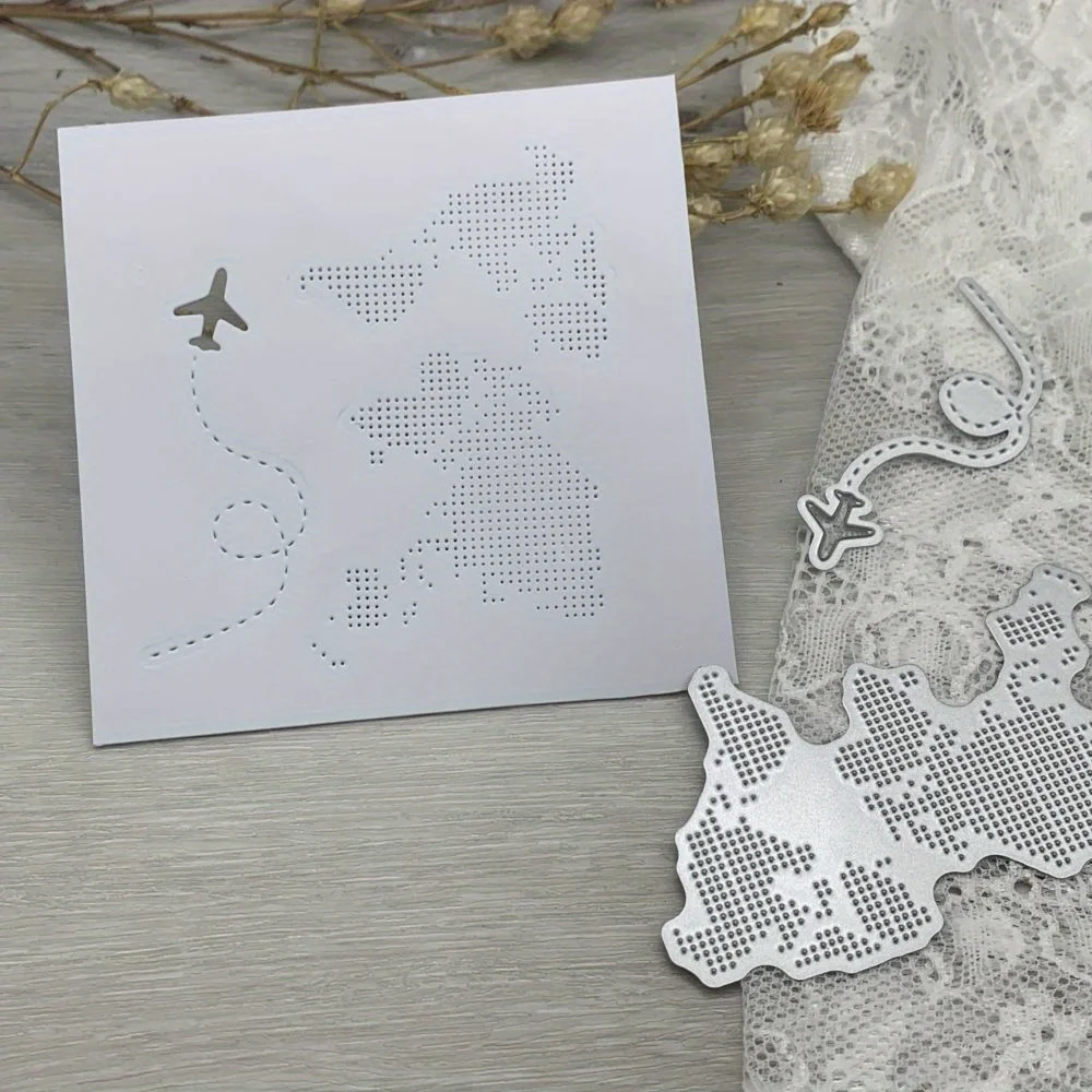 1pcs metal cutting dies cut die mold Map route decoration Scrapbook paper craft blade punch stencils dies