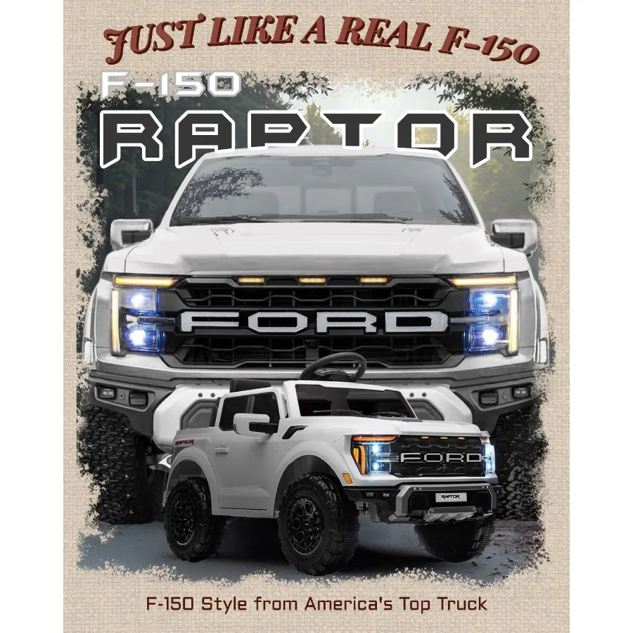 Licensed 12V Kids Ride on Truck, Ride on Toys for Toddlers with Remote Control, Electric Car for Kids with Truck Bed Storage, Sm