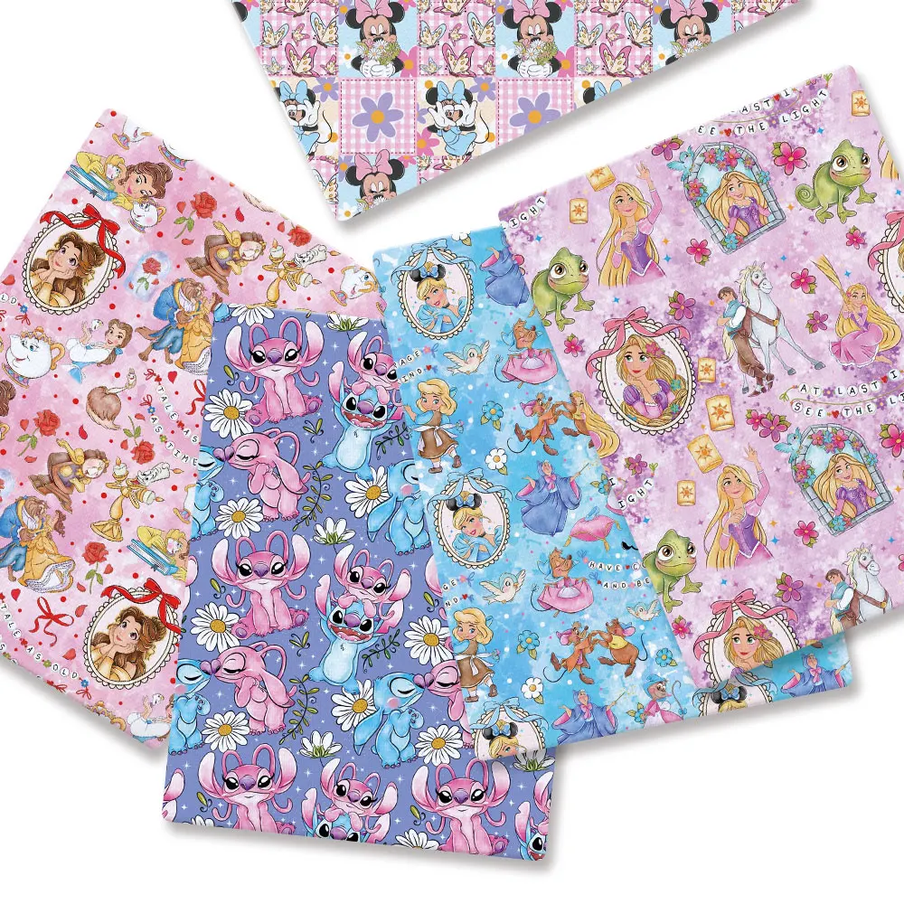 BEAST KINGOM Co-Branded Cartoon-Stoff, 140 x 50 cm, Cartoon-Patchwork, Kinder-Heimtextilien, Nähen, Puppenrock, Vorhang, Mädchenrock 1