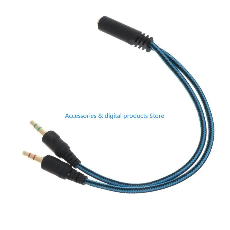 77JD audios Stereo plugs Earphones Port to Gaming Speaker Headphone Mic Cord Cable