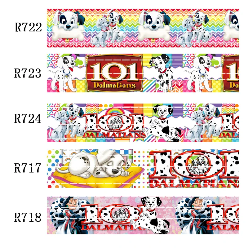 50 yard character movie 7/8inch 1inch 1.5inch 2inch 3inch printed 101 dog grosgrain ribbon Crafts material R717