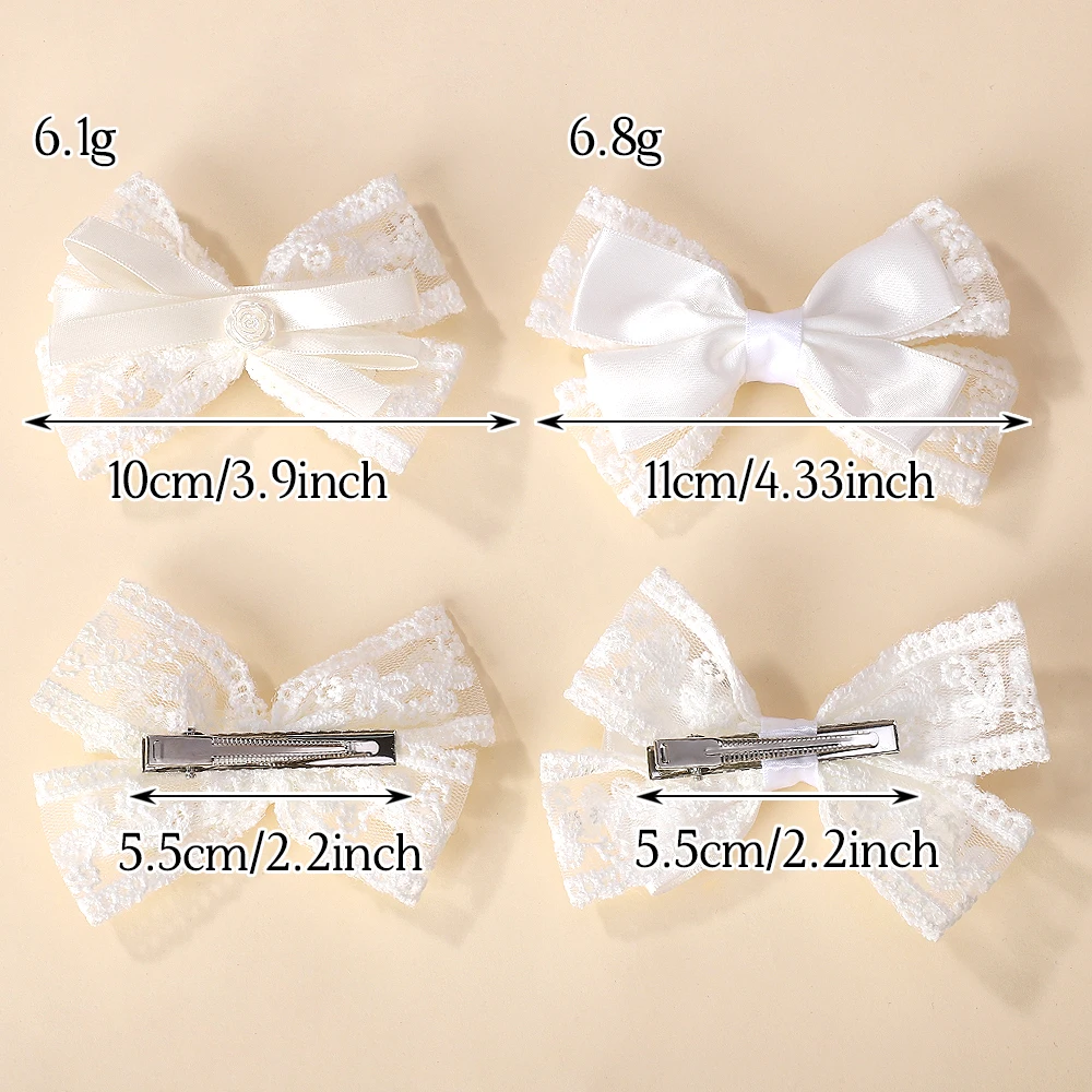 2 개/대 레이스 머리 활 클립 귀여운 소녀 머리핀 솔리드 헤어 클립 바레트 어린이 모자를 쓰고 있죠 패션 헤어 액세서리 도매