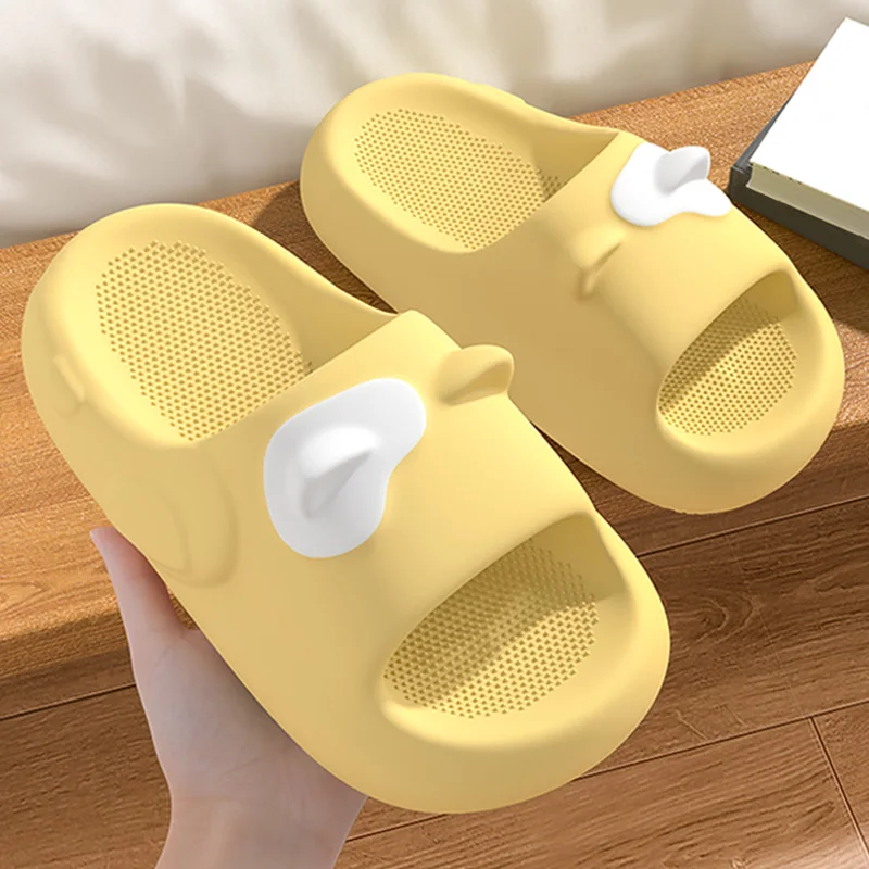Cute Cartoon Slides Kids Women Men Thick Platform EVA Cloud Slippers Soft Pillow Anti-Slip Quick Dry Bathroom Shower Home Shoes