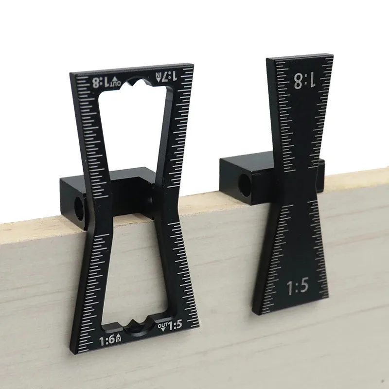 Woodworking Dovetail Marker Aluminum Alloy Dovetail Marking Template Jig 1:5 &1:8 Wood Joint Gauge With Scale DIY Tools
