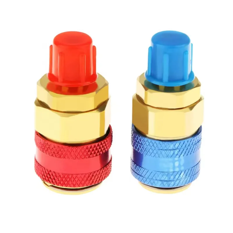 R134A Low High Auto Car Quick Coupler Connector Brass Adapters Car Air Conditioning Refrigerant Adjustable AC Manifold Gauge