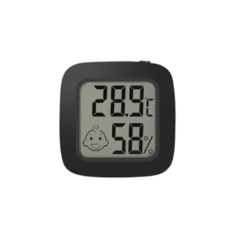 Mini LCD Digital Thermometer Hygrometer Magentic Temperature Meter Humidity Sensor Weather Station Black