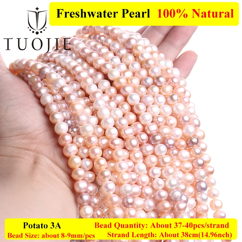 

AAA Natural Freshwater Pearl Beads 8-9mm Potato Candy Pearl Beads for Jewelry Making Bracelet Necklace Earring DIY Accessories