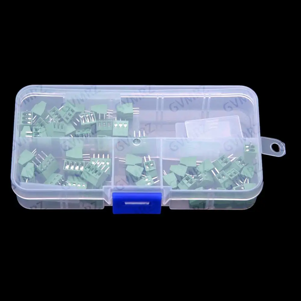 50PCS 2P 3P 4P DG308 KF128 terminal blocks 2.54mm pitch PCB screw type kit 2PIN 3PIN 4PIN 2P 3P 4P