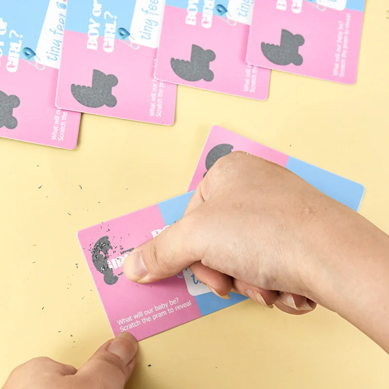 24 Uds. Tarjetas para rascar para Baby Shower, juego de cartas de rifa para niño o niña, para revelar el género, bautismo, decoración para fiesta de cumpleaños, suministros para Baby Shower