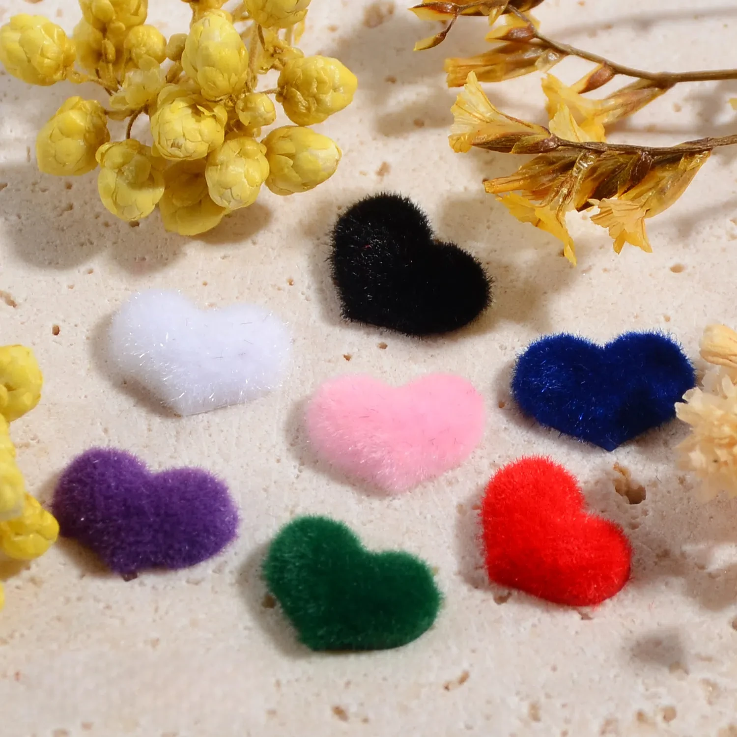 New Arrival! Resin Fluffy Mini Heart Nail Jewelry-Multi Color White/Black/Pink/Purple/Red/Green/Blue for High - End & Versatile
