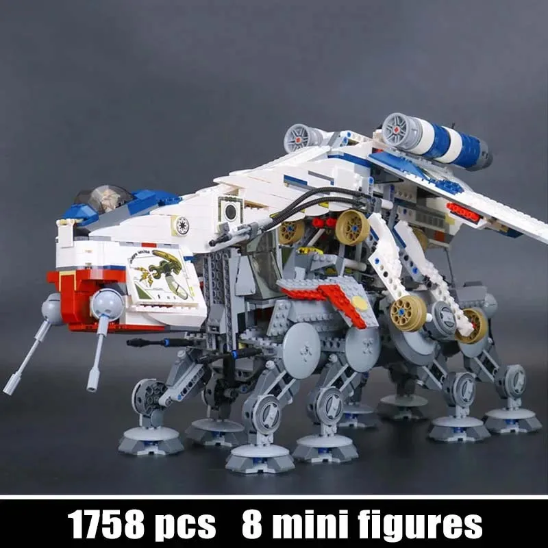 1758 PCS Compatible 10195 Republic Model Toys Dropship Birthday Christmas Girls AT OT Walker Building Blocks Bricks 05053