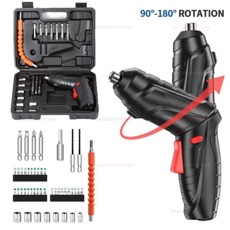 47 in 1  3.6V Rechargeable Cordless Electric Screwdriver Kit with Lithium Battery Folding Power Tools for Home DIY Construction