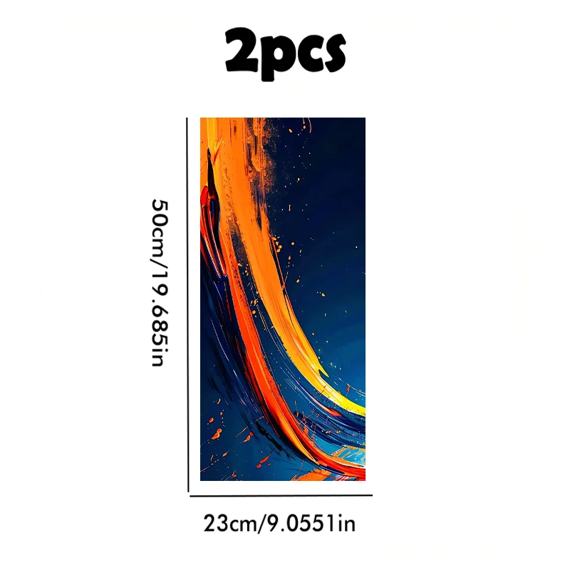 2 car center pillar stickers Abstract Brush Strokes B-pillar scratch protection sticker