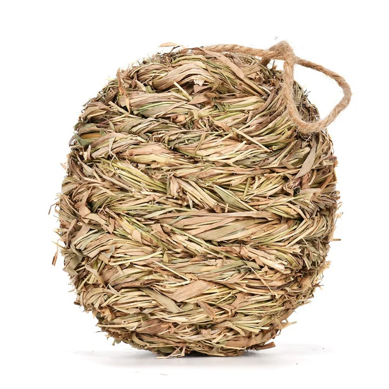 4 Pack Hanging Bird Nest House For Outside,Ball Shape,Hand Woven,Made Of Natural Grass,Perfect For Garden,Patio