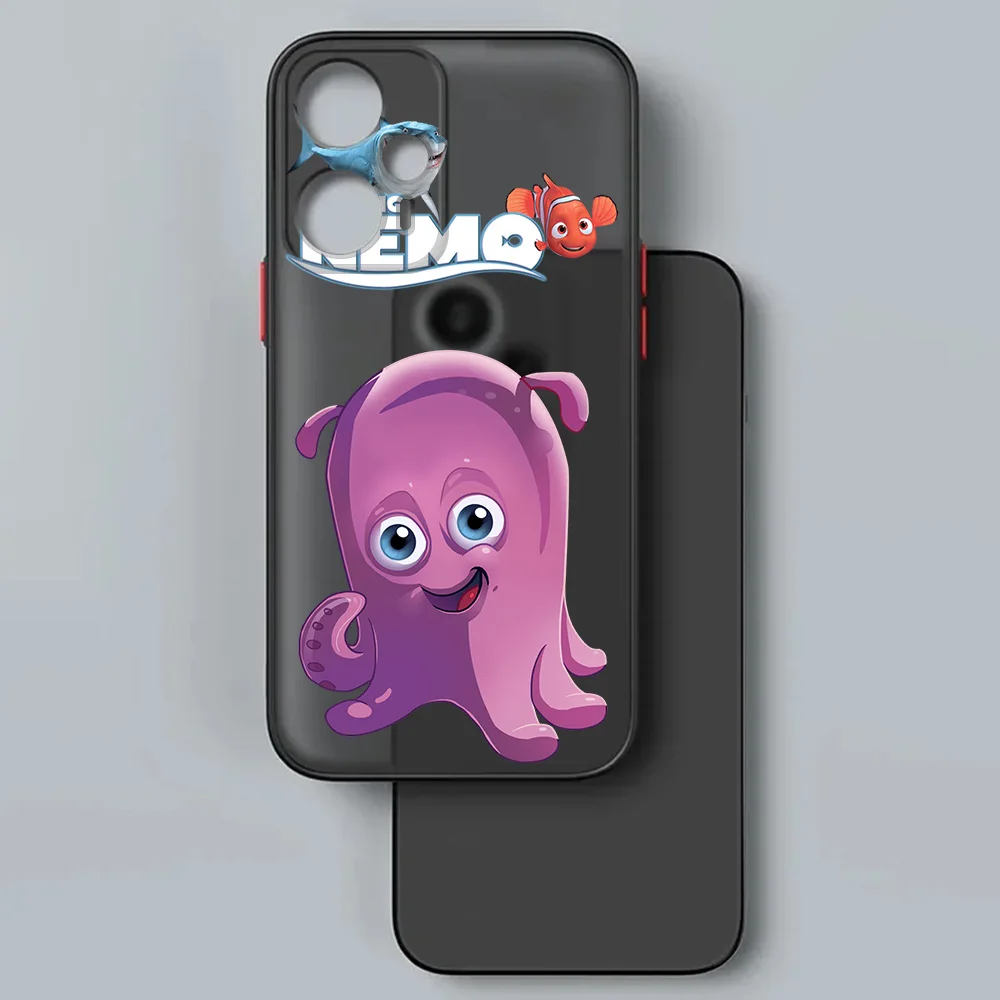 حافظة لهاتف شاومي 13 برو ريدمي نوت 13 بوكو F3 X3 X4 X5 M5s A1 A2 A4 K40 العثور على نيمو الكرتون نمط غطاء أسود شفاف