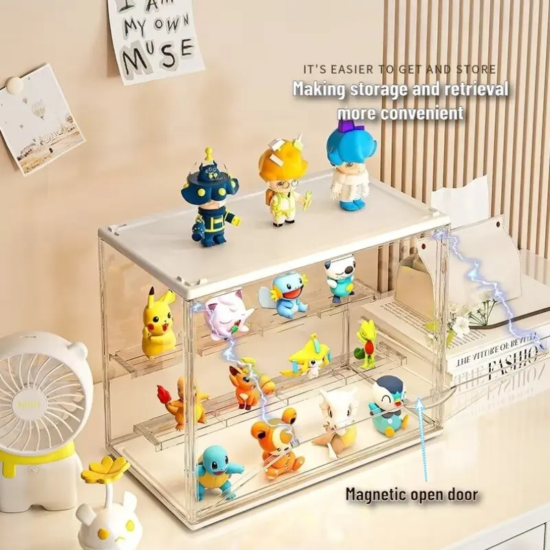حامل عرض أكريليك منظم صندوق أعمى عالي الوضوح لمقتنيات الرسوم المتحركة شخصيات صغيرة حامل شارة خزانة عرض نموذجية