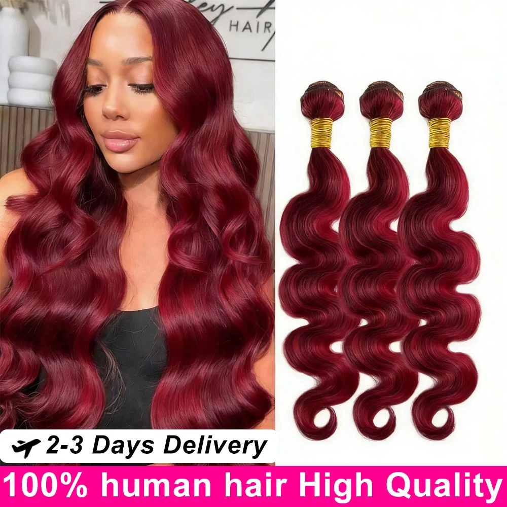 

Наборы натуральных волос Body Wave 14A 99J цвета бургунди, 32-34 дюйма, винно-красные, бразильские, 100% необработанные, для наращивания. Акция!