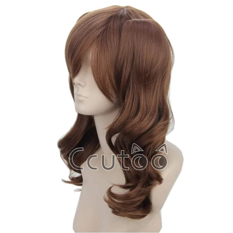 ديان تأثيري الباروكات البني مشبك مزدوج قابل للإزالة ذيل الحصان مقاومة للحرارة شعر مستعار اصطناعي + غطاء شعر مستعار