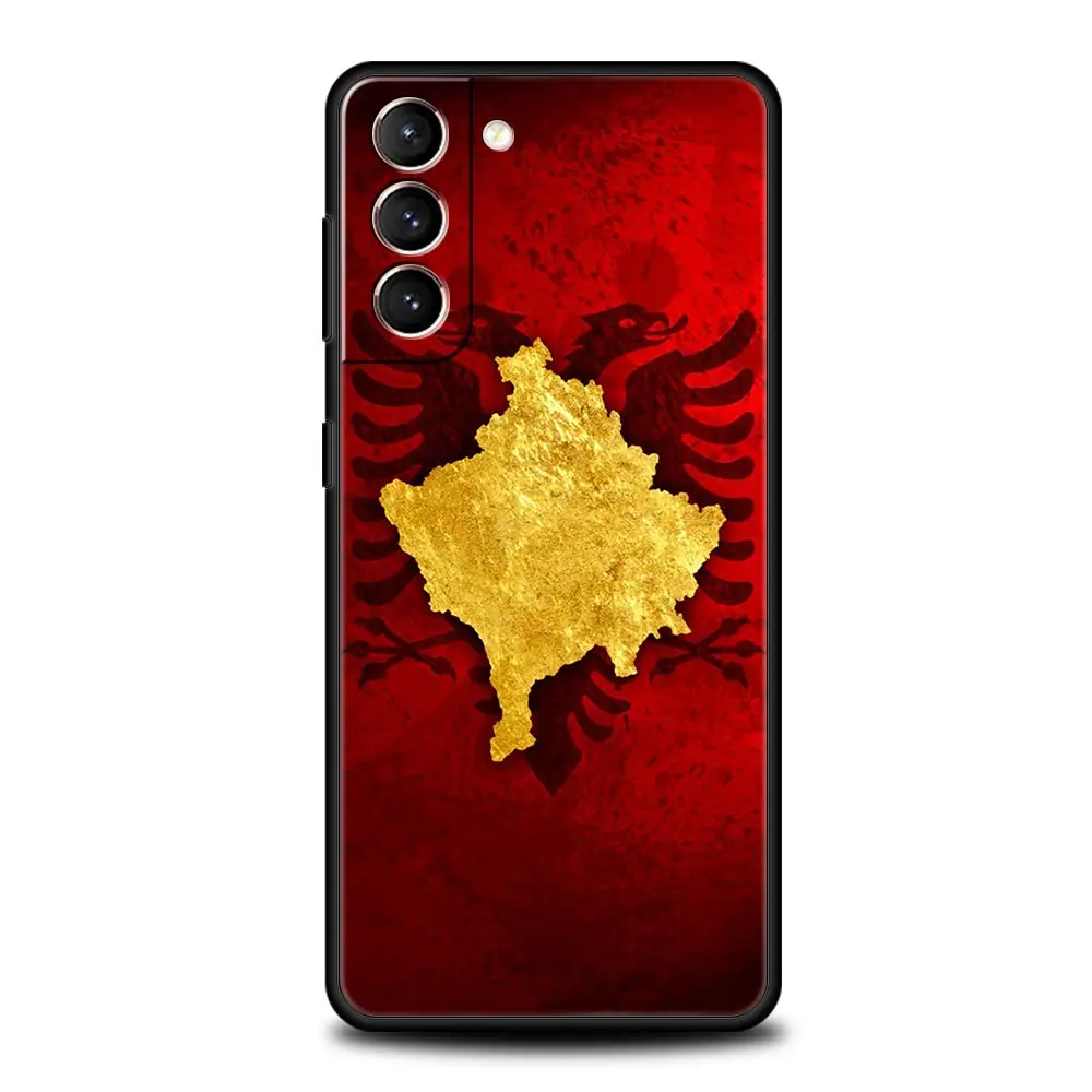 Albania flag Phone Case For Samsung Galaxy S24 S23 Ultra S22 S21 S20 FE 5G S10 S10E S9 Plus S8 Soft Silicone Black Cover Bumper