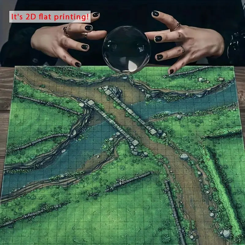 VIKAMA River Valley Bridge Grid Board Game Chess Map Tarot Tablecloth Ceremony Tarot Cards Divination Table Mat Card deduction