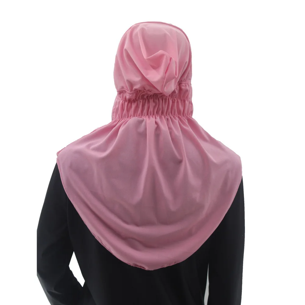 بلون أميرة مسلم الحجاب وشاح فوري المرأة عمامة مرونة الحجاب رمضان الإسلام الصلاة الحجاب سحب على النقاب حك