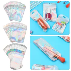 50pcs/bag Iridescent Self Sealing OPP Bags Thicken Transparent With Hang Hole Jewelry Display Packaging Pouches