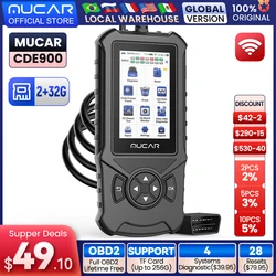 MUCAR CDE900 자동차 진단 도구, OBD2 스캐너, 자동차 코드 리더, 엔진 점검, PK ELM327, 평생 무료