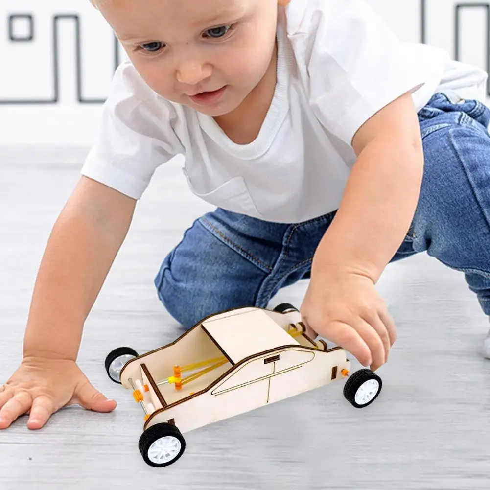 Physics DIY Double Power Rubber Band Car Science Toy School Students Educational Toy Science Experiment Teaching