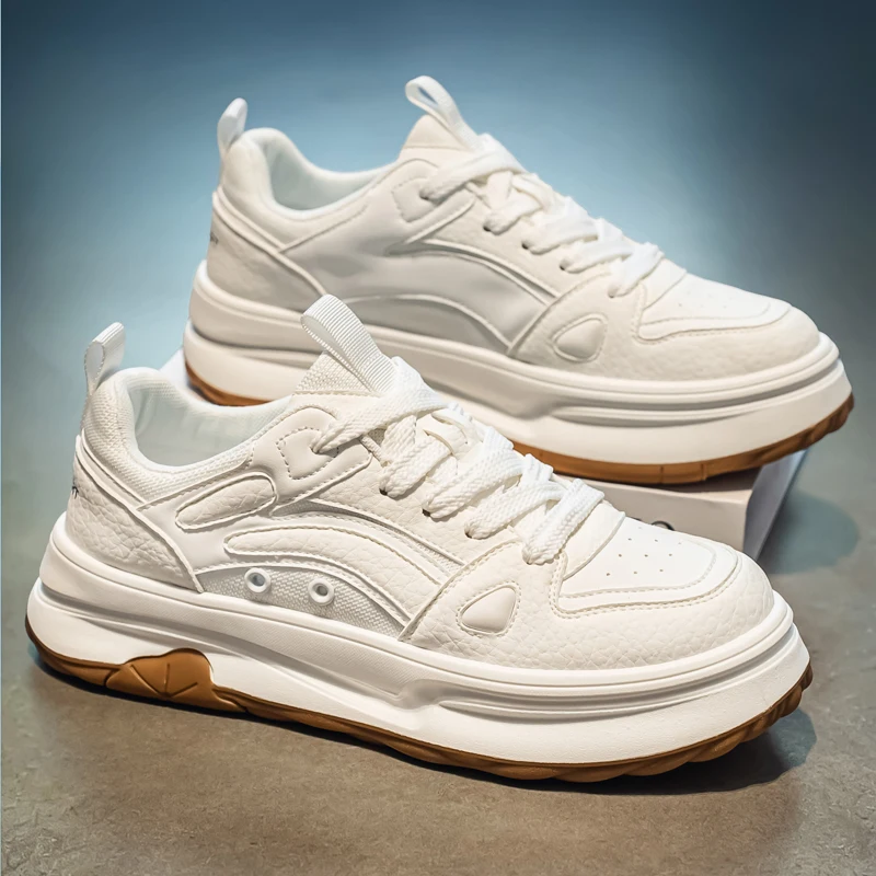 

Men's Casual Thick Bottom Sneakers Summer Trend Versatile Korean Original Design Sporty Outdoor Shoes Breathable Mesh Inner