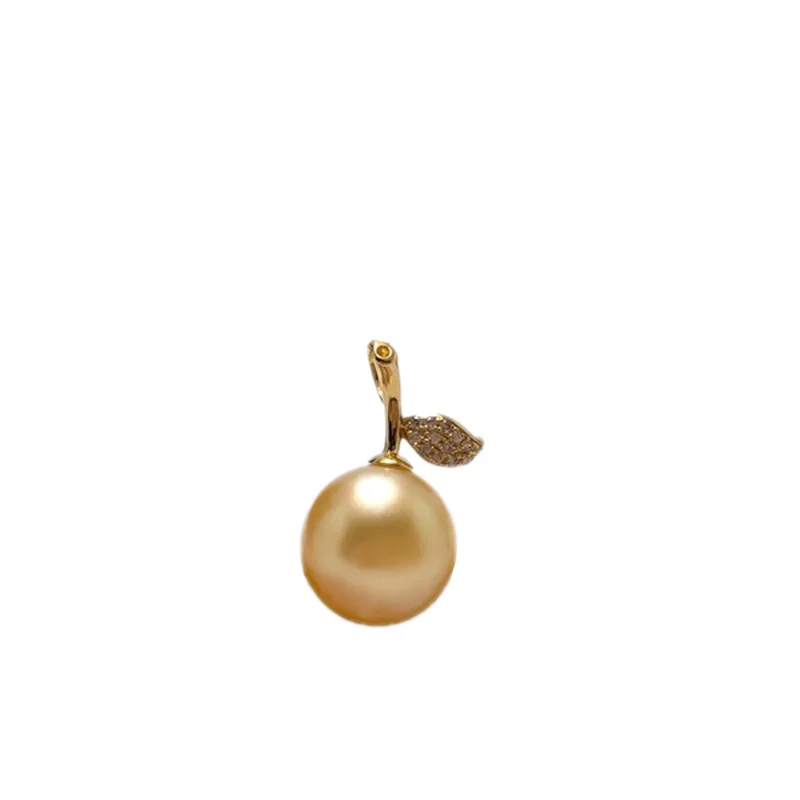 SHILOVEM 18k Gold  Pearl pendant New Birthday Christmas Gift Fashion Wholesale Women none necklace 10mm yzz10-10.500zz