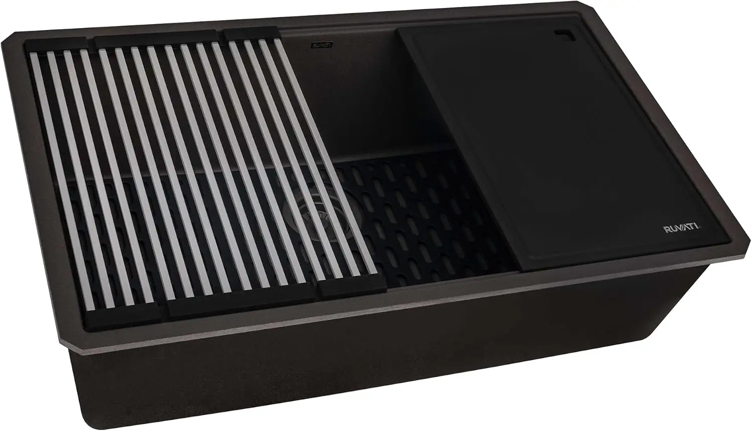 32-in Espresso Granite Undermount Workstation Kitchen Sink-RVG2306ES