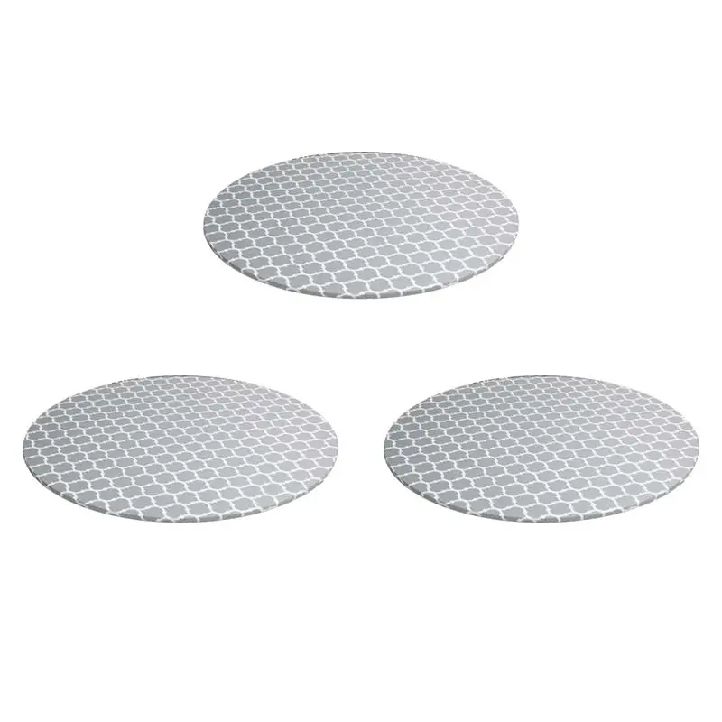 Y42A-3X Round Tablecloth With Elastic Edge Waterproof Oil Proof PVC Table Cloth Wipe Clean Table Cover For Indoor And Outdoor