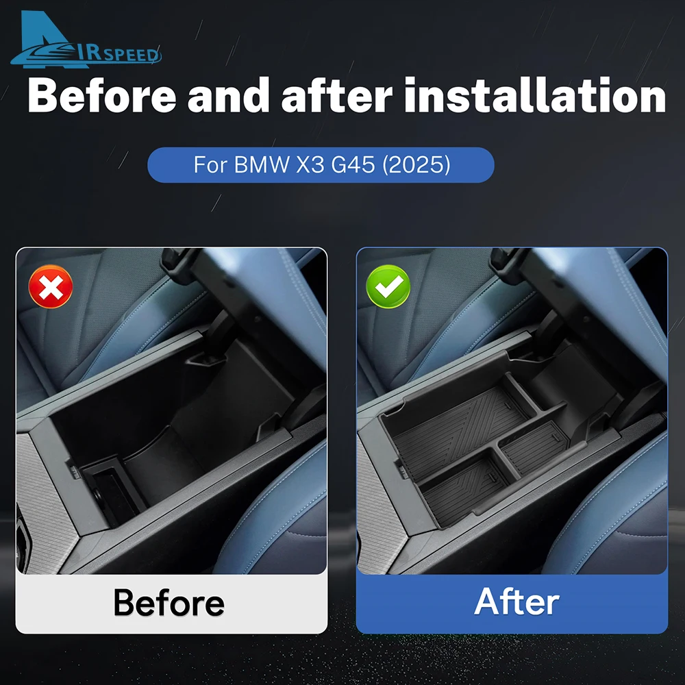 عالية الجودة ABS مسند الذراع المركزي صندوق تخزين درج منظم لسيارات BMW X3 G45 2025 + اكسسوارات السيارات السيارات
