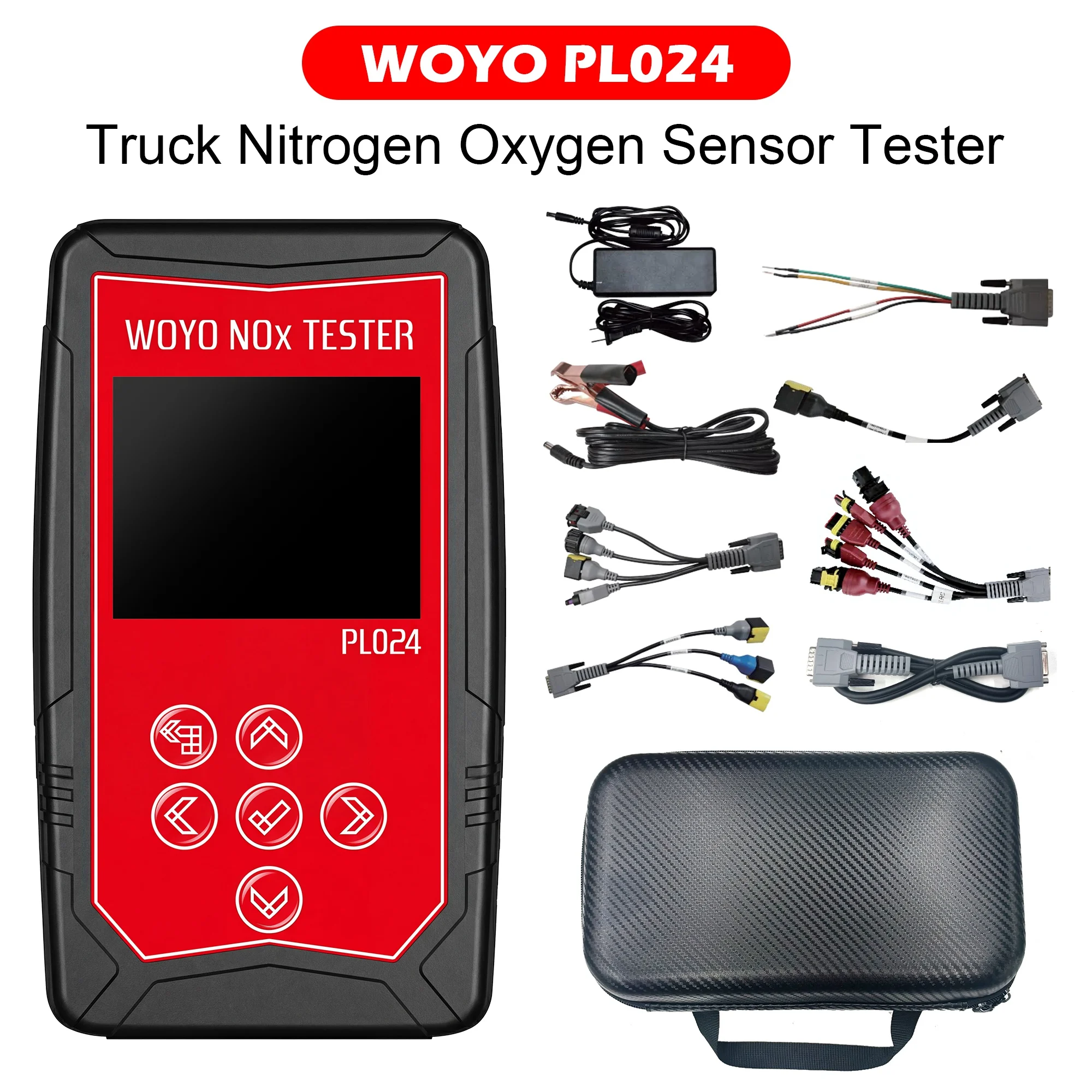 WOYO PL024 Probador de sensor de nitrógeno y oxígeno para camiones diésel, probador de sensor NOx, detector de bomba de urea, partículas sólidas y nivel de líquido, herramientas de diagnóstico para camiones
