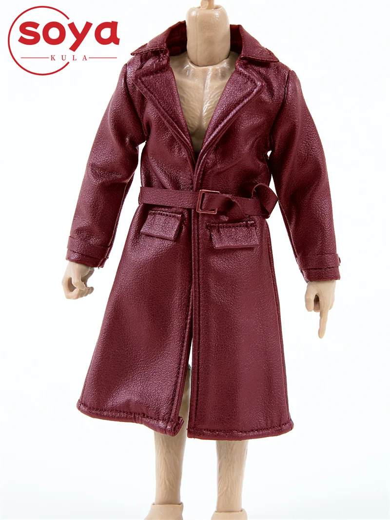 Veste en cuir mi-longue, manteau coupe-vent, vêtements, modèle adapté à une figurine de soldat masculin de 6 pouces, poupées corporelles, échelle 1/12