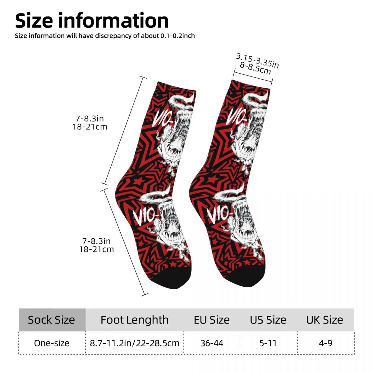 Crazy compression Thrash Metal Sock for Men Vintage Vio Lence Seamless Pattern Crew Sock Casual