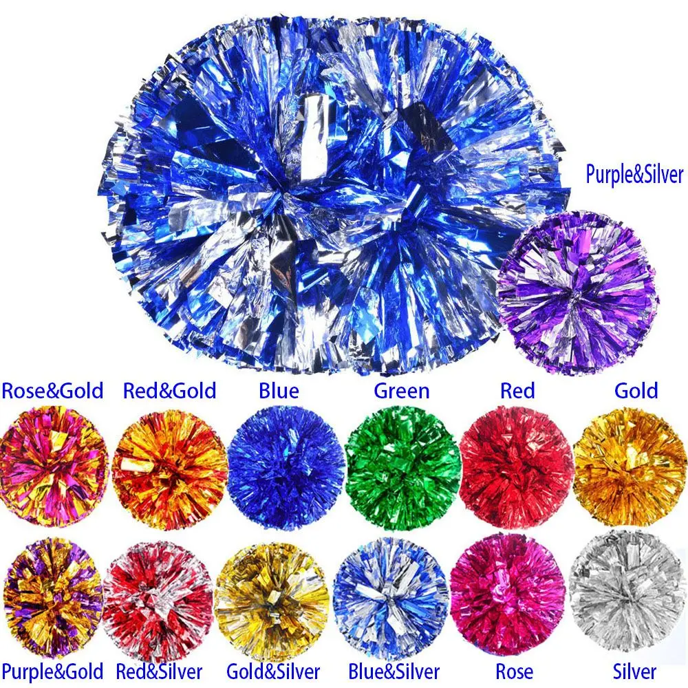 28cm Game Pom Poms Multicolors Dance Party Concert Decorator Cheering Ball PET Come On Props Cheap Practical Cheerleading