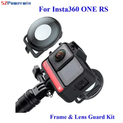 Powerwin For Insta360 ONE R/RS Frame Lens Guards Protector Kit Dual-Lens Mod Cold Hot Shoe Protective Cover Shell Tripod Mount